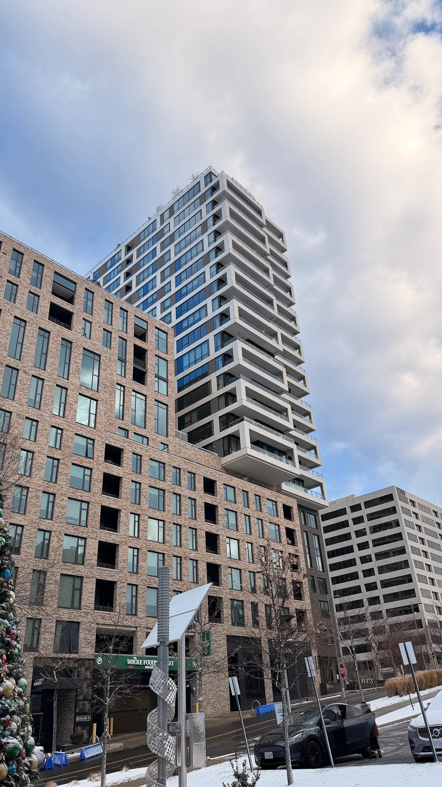 The Verse condominium tower rising above The Boro in Tysons